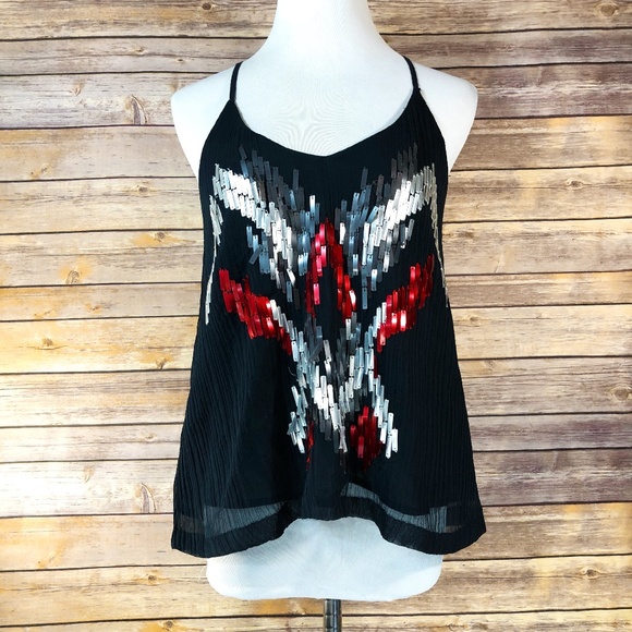 Urban Outfitters Tops - Urban Outfitters Ecote Navy Blue Sequin Tank Top